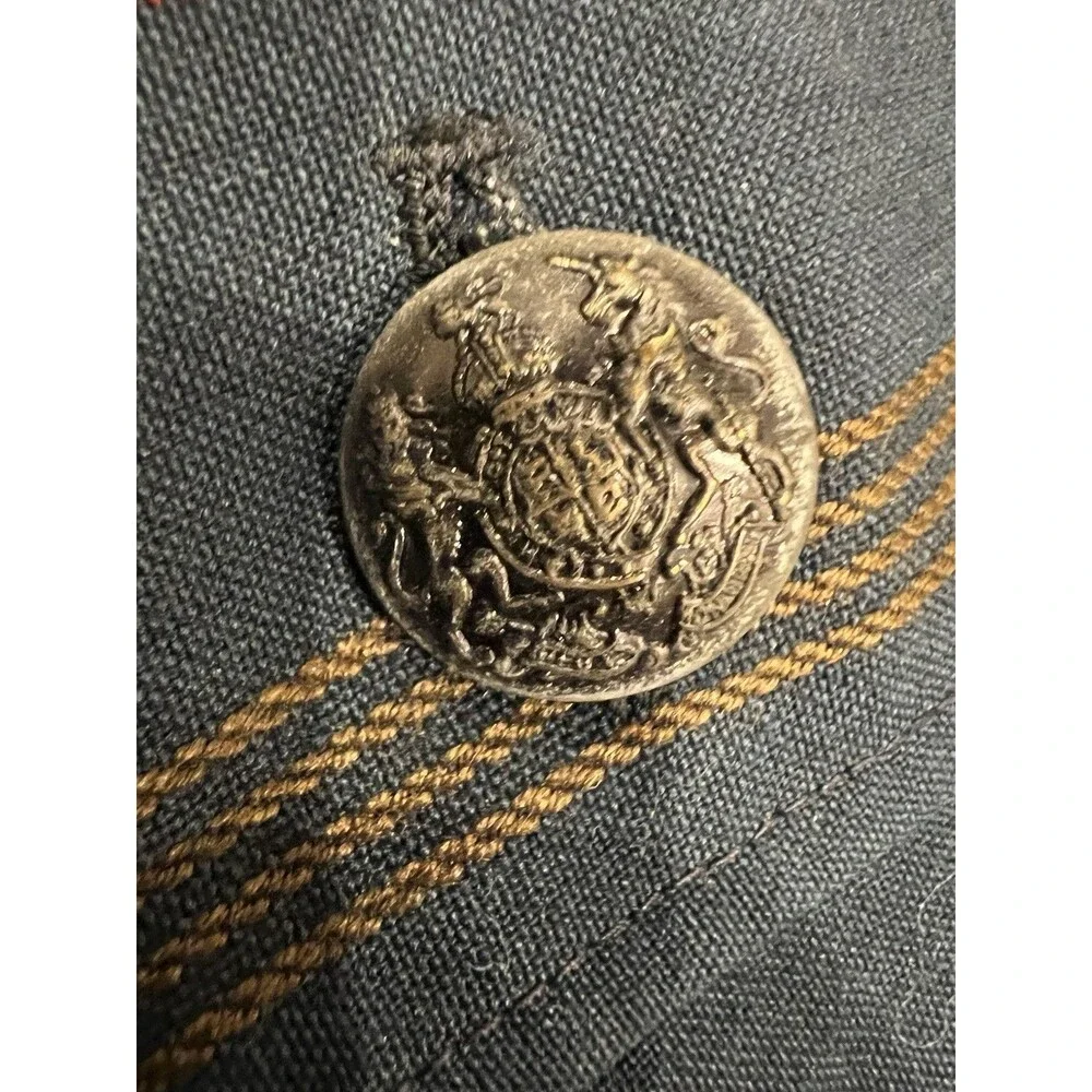 Vintage H.I.S. Striped Double-Breasted Blazer Crest Buttons + 2 Farah Pants 3x